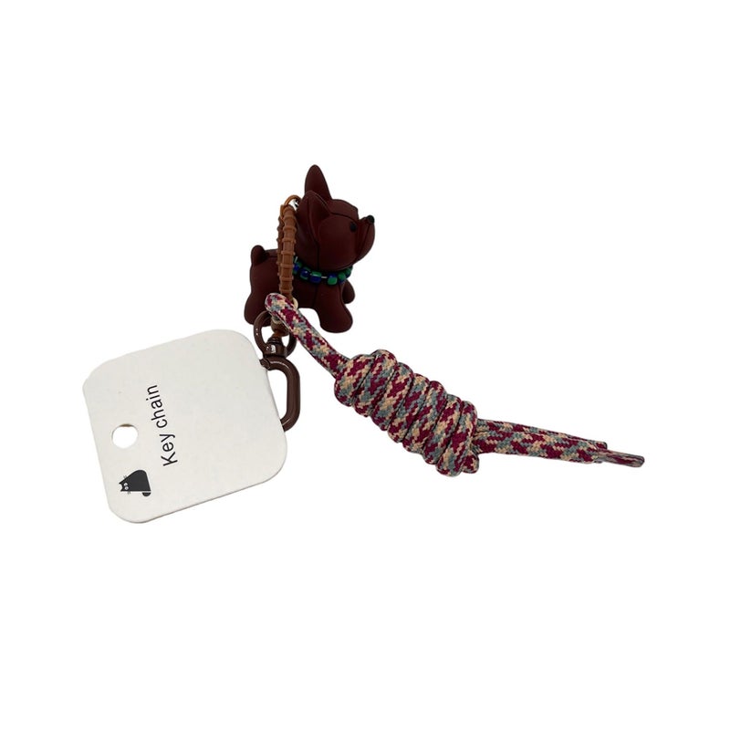 Midi Dog-Shaped Keychain with Multicolor Rope - Image 4